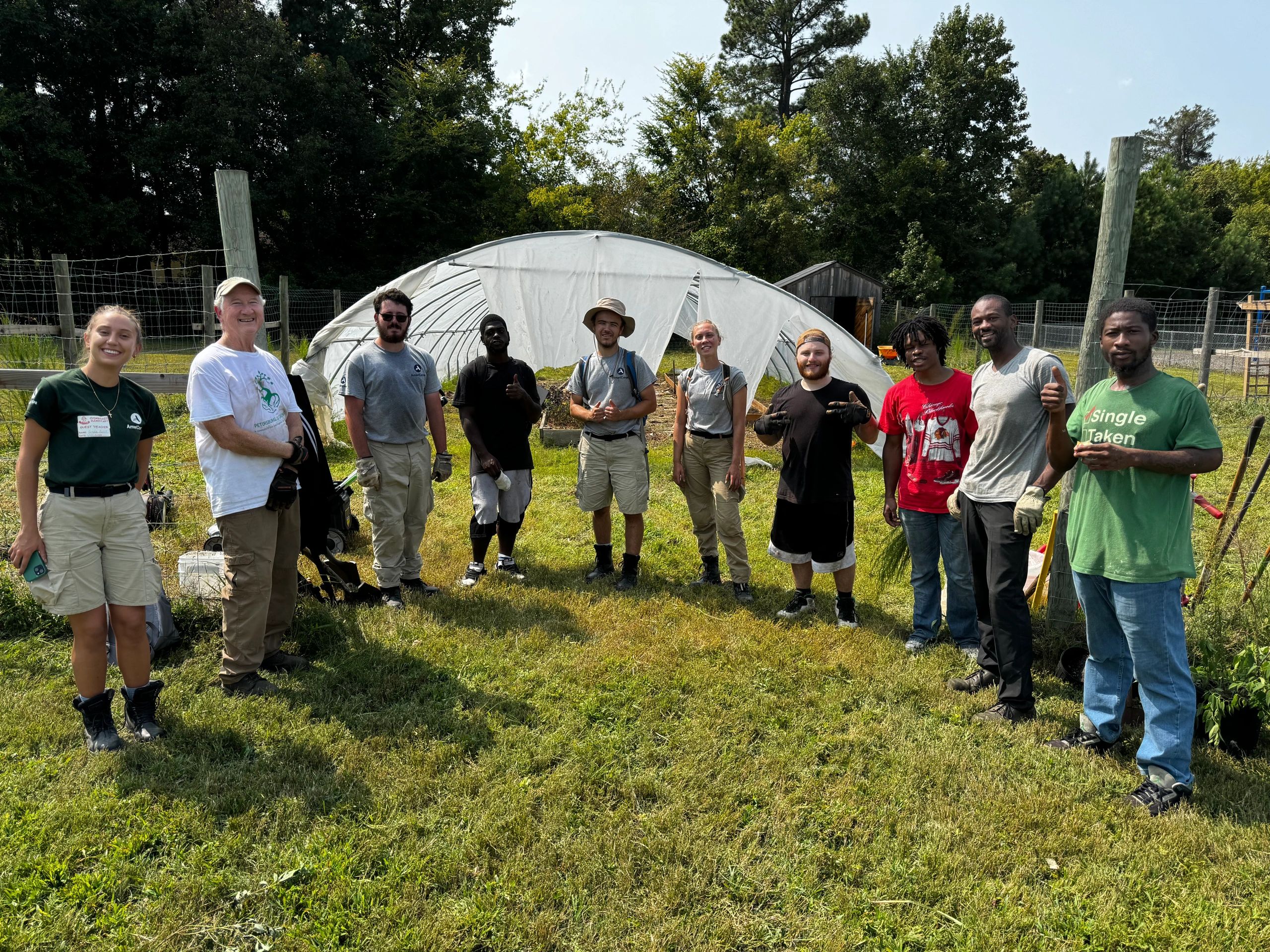 Light Workers refurbishing the learning garden at Pleasants Lane Elementary School