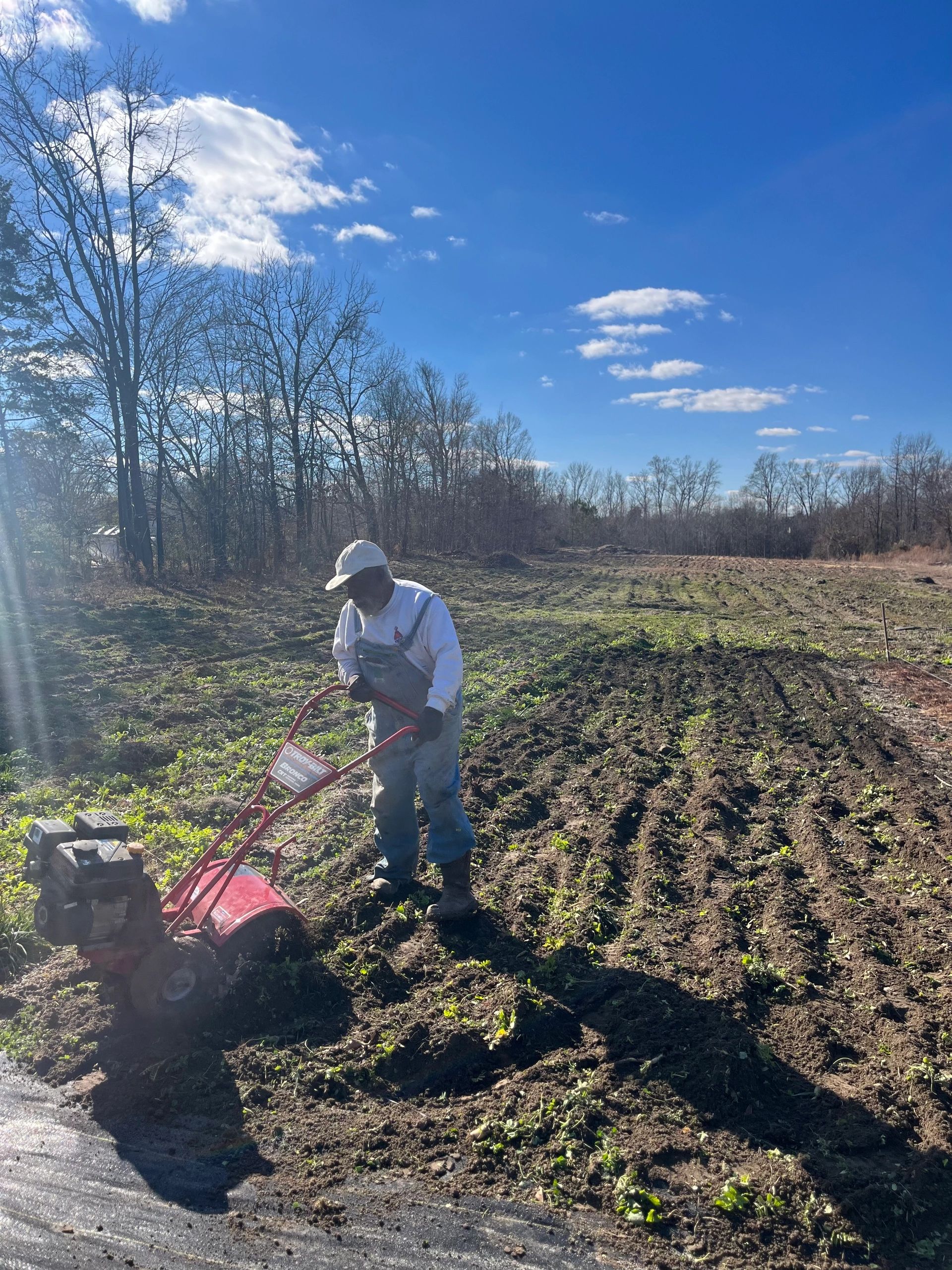 Farmer Obar preparing his plot on the Oasis commUNITY Farm with the intentions of feeding the people of Petersburg